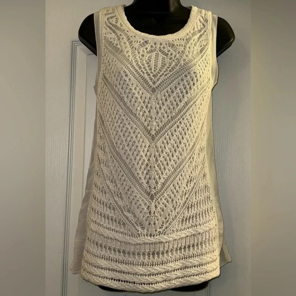 Lucky Brand Beautiful Cream Sleeveless Top